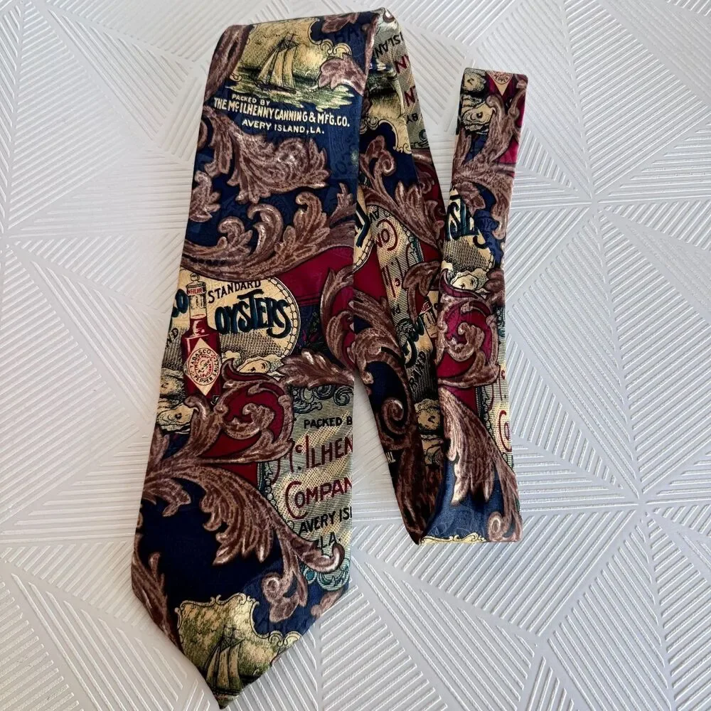 Tabasco Brand Oysters Men's Tie Necktie Long 65